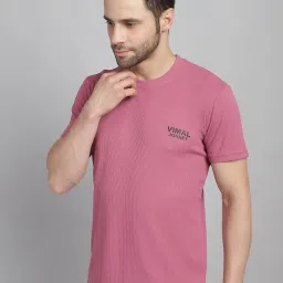 Vimal Jonney Pink & Green Regular Fit Sports T-Shirt image 2