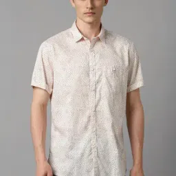 Louis Philippe Beige Cotton Slim Fit Printed Shirt-picture-20