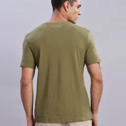 TOMMY HILFIGER Olive Solid T-Shirt image 2