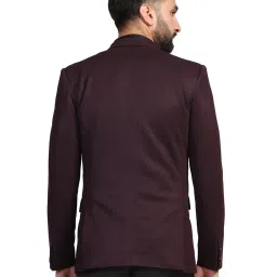 TAHVO Maroon Regular Fit Notch Lapel Blazer image 2