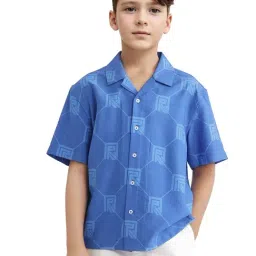 Rare Ones Boys Blue Blend Printed Shirt-image-29