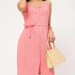 DressBerry Global Groove Striped Waist Tie-Up Sleeveless Mini Dress-picture-40