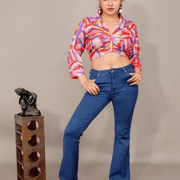 Kaajal by Vidhi Print Wrap Crop Top-picture-33