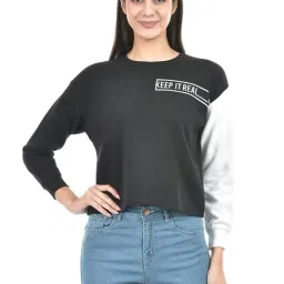 NUMERO UNO Black & White Cotton Graphic Print Sweatshirt-picture-40
