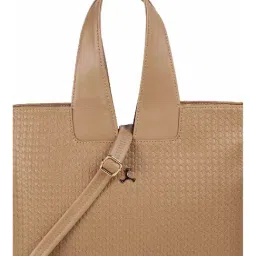 Mochi Beige Textured Large Shoulder Handbag image 2