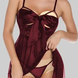 KRENOZ Women Net Lace Baby Doll-picture-23