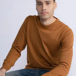 Petrol Round-Neck Regular Fit Pullover-picture-20