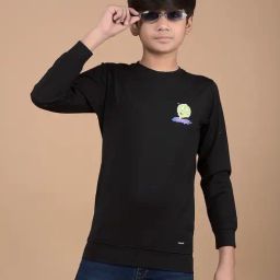 Crimsoune Club Boys Black Graphic Full Sleeves Sweatshirt-image-89