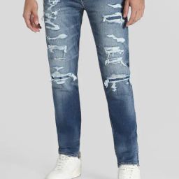 American Eagle Blue Cotton Regular fit Solid Jeans-picture-34