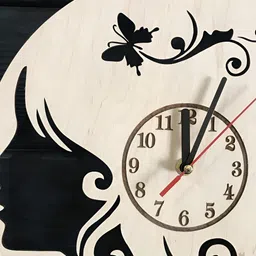 QEZNEF Beige Solid Geometric Traditional Wall Clock image 3