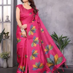 Lookmark Floral Printed Kanjeevaram Saree-picture-27