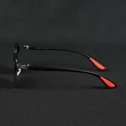 Irayz Unisex Square Sunglasses with UV Protected Lens 2805-Silver-Black image 2