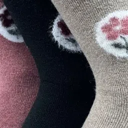 Alexvyan Women Pack Of 3 Striped Woolen Calf-Length Socks image 2