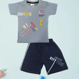 FASHION GRAB Infant Kids Printed Pure Cotton T-Shirt With Shorts-picture-20