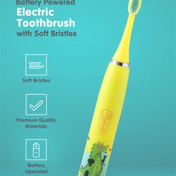 fab n funky Crocodile Print Battery Powered Electric Toothbrush with Soft Bristles - Yellow-picture-42