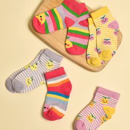 Mi Arcus Pack Of 5 Fruits Printed Socks - Multi Colour-picture-37