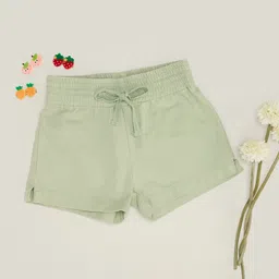 Pantaloons Junior Cotton Woven Solid Shorts - Light Olive-image-80