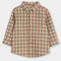 Mi Arcus Woven Full Sleeves Checked Shirt - Brown image 1