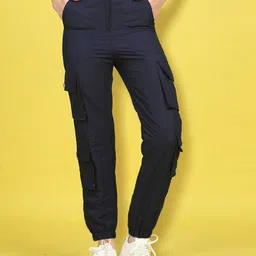 Cutiekins Woven Solid Cargo Pants - Navy Blue-picture-13