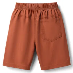 kookie kids india Kookie Kids Cotton Woven Shorts With Animal Embroidery - Brown image 2