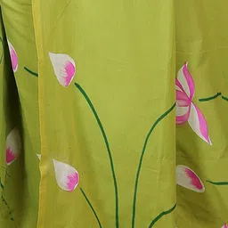 BENGAL HANDLOOM Floral Pure Cotton Taant Saree image 4