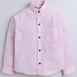 BAATCHEET Cotton Linen Woven Full Sleeves Striped Shirt - Pink image 4