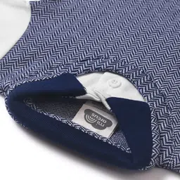 Mi Arcus 100% Cotton Unisex Chevron Design Claret Shirt With Attached Tee - Blue image 5