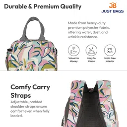 just bags JUSTBAGS Abstract-Cream School Bag 24L & Tiffin Bag 6L Combo for Kids. Height 17 Inches & 7 Inches. image 4