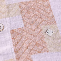 JASH KIDS Cotton Knit Full Sleeves Abstract Printed Shirt - Tan image 5