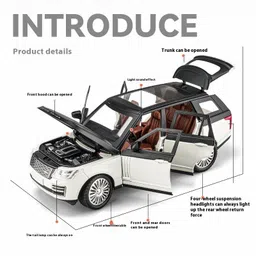 ADKD 1:24 Scale Die Cast Range Rover Car Model Metal Car with Openable Doors & Pull Back with Sound and Light - (Colour May Vary/ Random Color) image 5