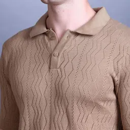 Mast & Harbour Men Self Design Polo Collar Cotton T-shirt image 4