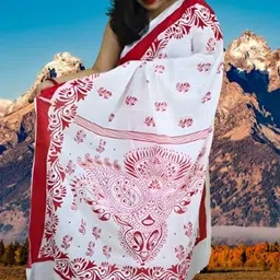 happy creation Woven Jamdani Handloom Cotton Blend Saree-picture-15