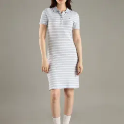 Tommy Hilfiger Blue Cotton Regular Fit Striped Dress-picture-34