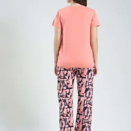 Monte Carlo Coral Regular Fit Printed Night Suit image 2