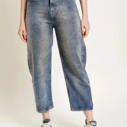 Bene Kleed Blue Cotton Regular Fit High Rise Jeans-image-40