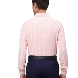 Park Avenue Orange Slim Fit Checks Shirt image 2