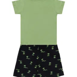 Bodycare Kids Green & Black Printed T-Shirt with Shorts image 2
