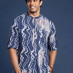 Taavi Pure Cotton Printed Dabu Short Kurta image 4