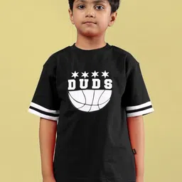 WEARDUDS Kids Graphic Printed Round Neck Monochrome Pure Cotton Oversized T-shirt-picture-26