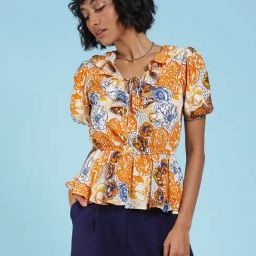 Label Ritu Kumar Yellow Printed Top-picture-10