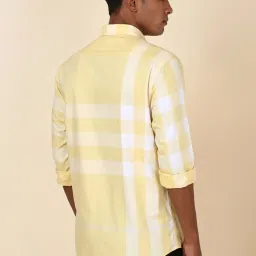 Allen Solly Yellow Slim Fit Checks Shirt image 2
