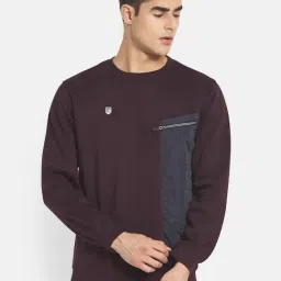 Octave Wine Round Neck Regular Fit Sweatshirt-picture-10