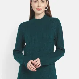 METTLE Green Self Pattern Pullover-picture-35