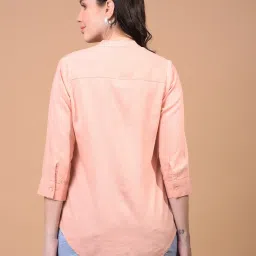 Crimsoune Club Peach Blended Solid Shirt image 2