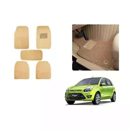 Auto Pearl Heavy Duty Anti Slip Noodle Nomad Style Car Floor Mats Set of 5 Beige for Figo Type 1-image-88