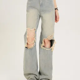 StyleCast Women Highly Distressed Light Fade Jeans-image-2