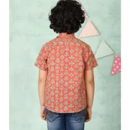 Fabindia Kids Red Printed Shirt image 2