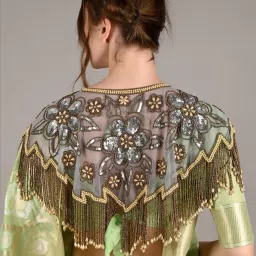 Odette Grey Embellished Fancy Short Cape image 2