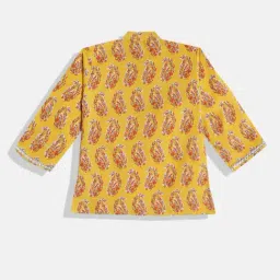 READIPRINT FASHIONS Kids Yellow & White Printed Full Sleeves Kurta With Pyjamas image 2