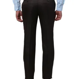 Raymond Brown Slim Fit Self Pattern Trousers image 2